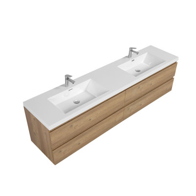 Ensemble de meuble-lavabo double mural 71 po Aschim