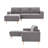2-Piece 90" Upholstered L Shape Sectional Sofa-1656748951