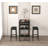 3-Piece Dining Table Set For Two With Triple Storage Shelves And Upholstered PU Leather Stools For Compact Spaces.
