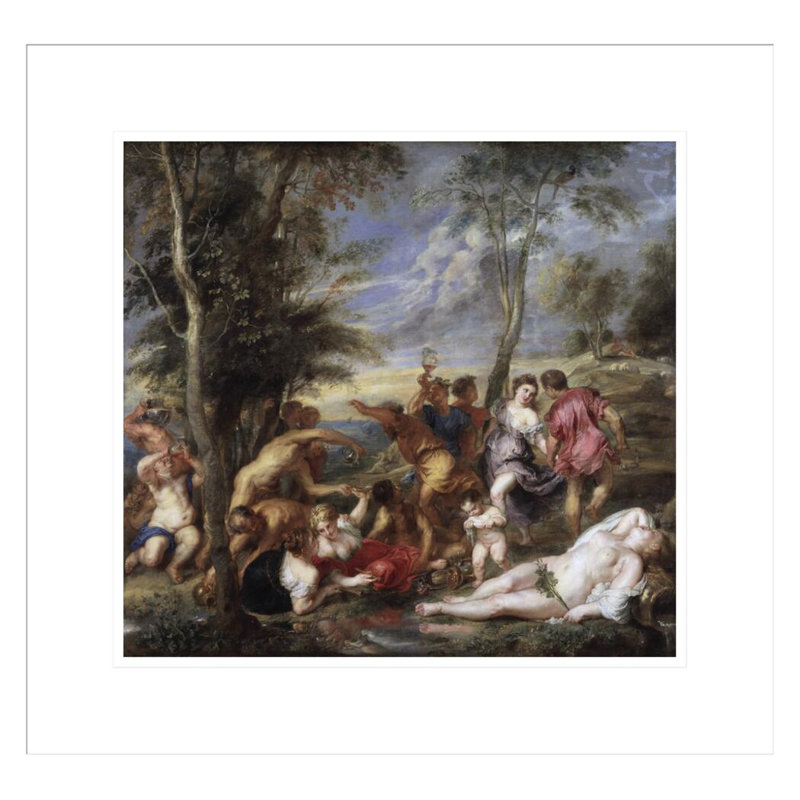 «Bacchanal at Andros» par Peter Paul Rubens, impression giclée encadrée, H 17,75 po x l 18,61 po