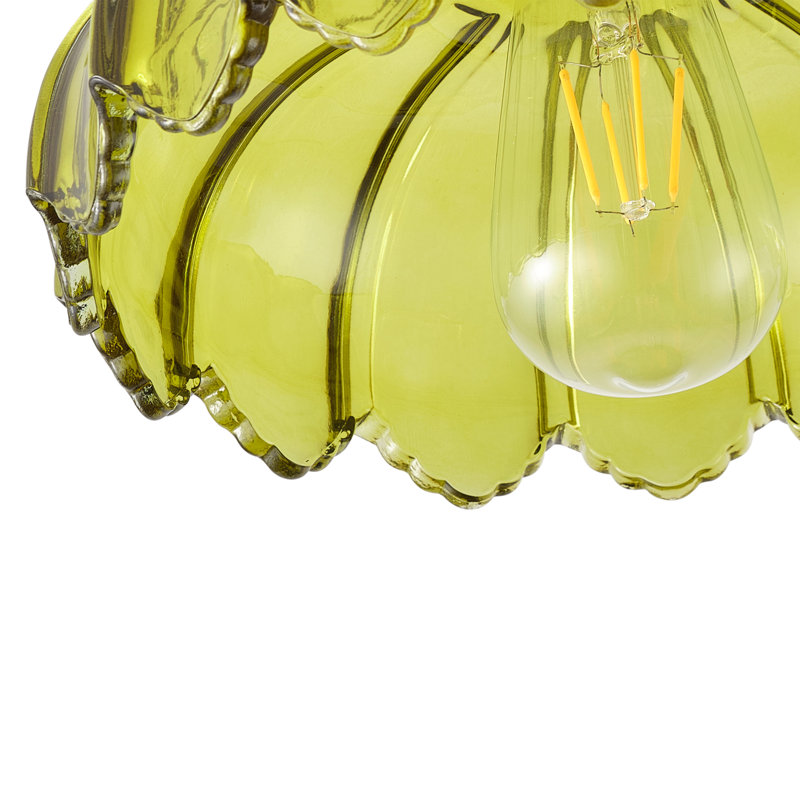 1-lamp green bowl shaped adjustable iron ceiling light