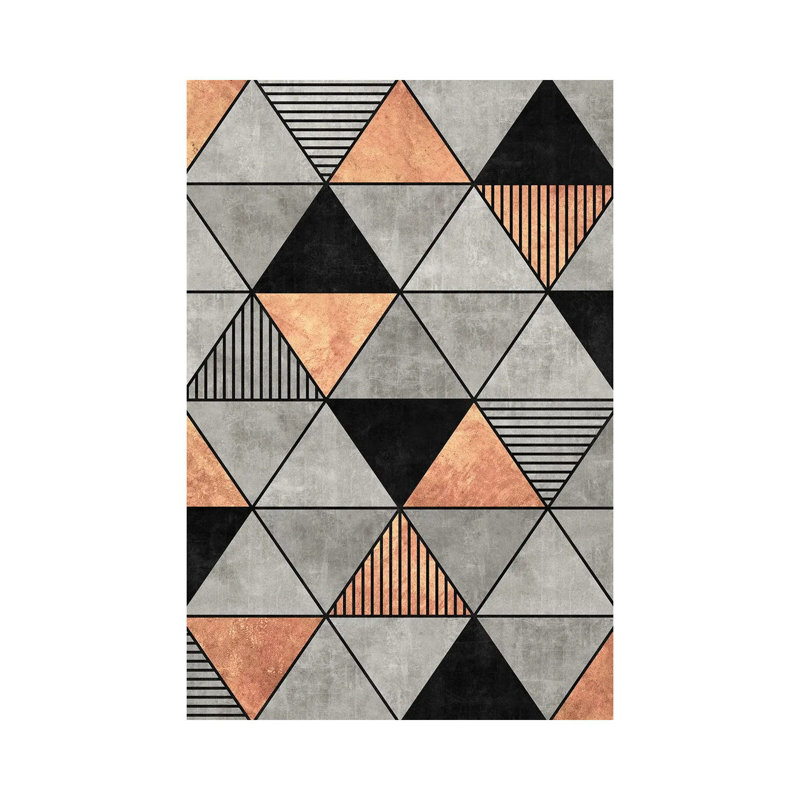 Béton et triangles de cuivre 2, H 18 po x l 12 po x P 1,5 po