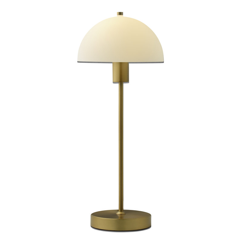 Vienda Metal Table Lamp, Brass/White Glass