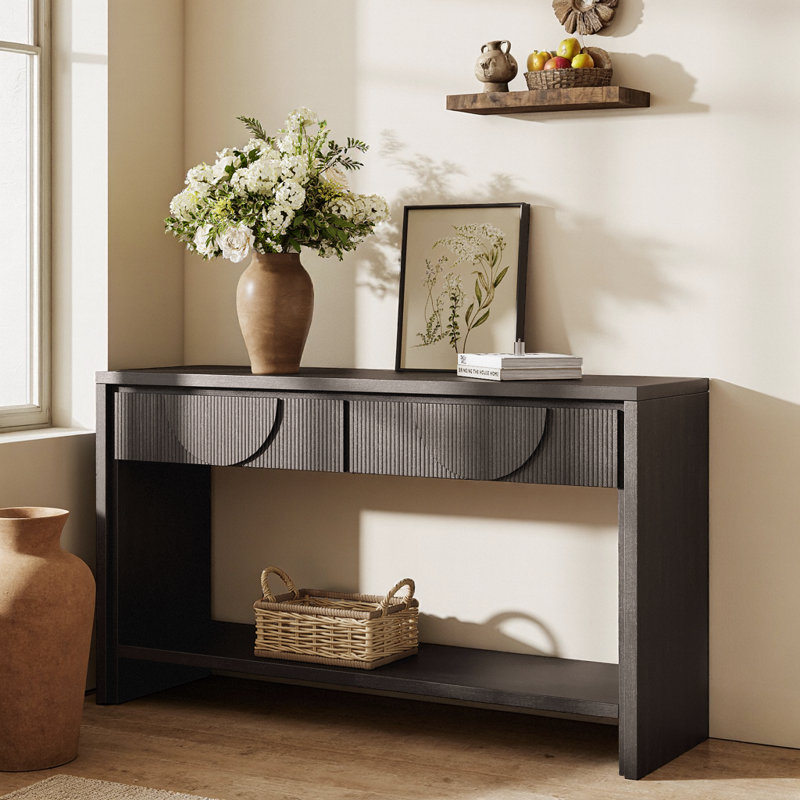 Console Elegant Farmhouse White, Noir
