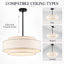Lustre de tambour moderne à 6 lumières de 60 cm (23,6 po) avec abat-jour en tissu à texture lin à 3 niveaux-2013201094-2013201095