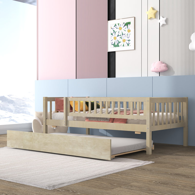 Jessicanicole Kids Twin Daybed with Trundle, Natural