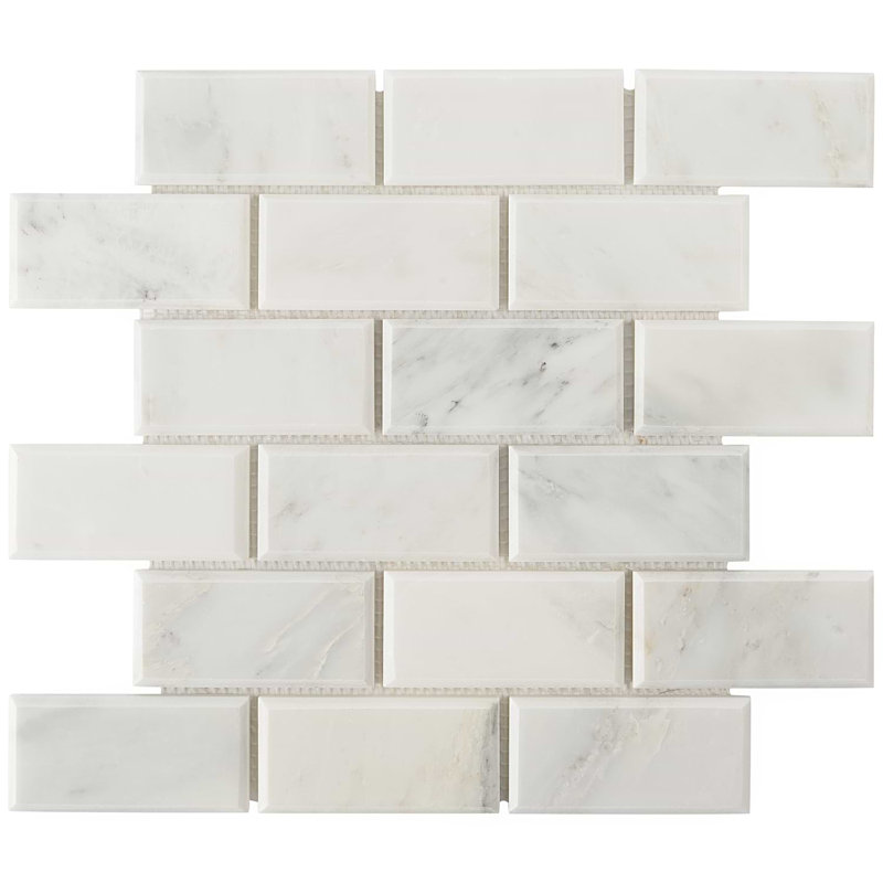 Asian Statuary Beveled 2X4 Marble Tile