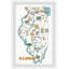 Illinois Sites Map - Reproduction d'art graphique sur papier encadré-2038890751