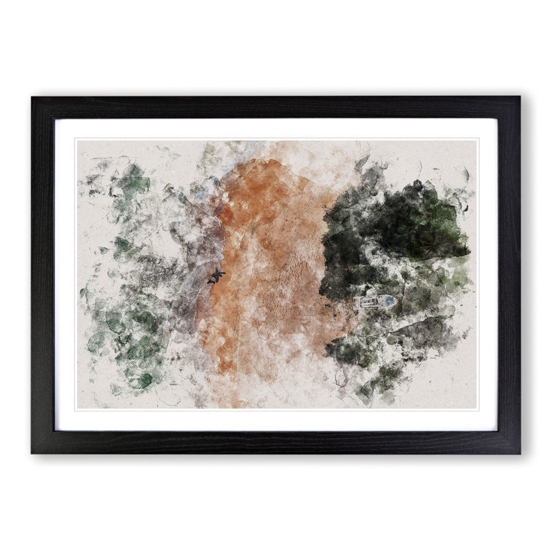 Beauty of Midigama Beach in Sri Lanka - Picture Frame Painting, 65cm H x 90cm W x 2cm D, Black