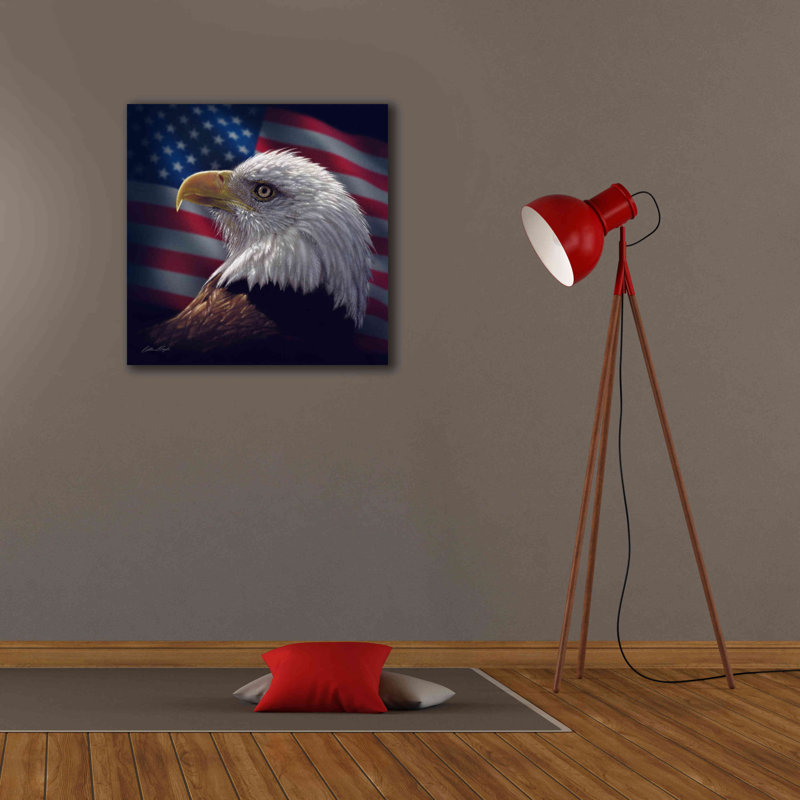«American Bald Eagle» par Collin Bogle, art mural sur toile, H 26 po x l 26 po x P 1,5 po