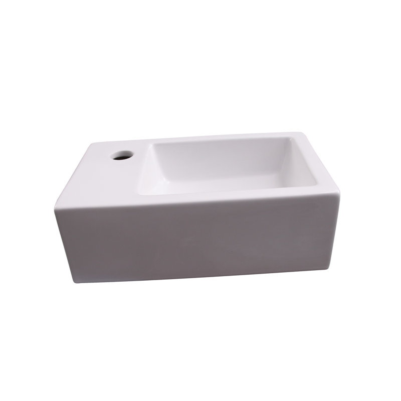 Barclay Avilla 9.25'' White Vitreous China Rectangular Bathroom Sink with Overflow