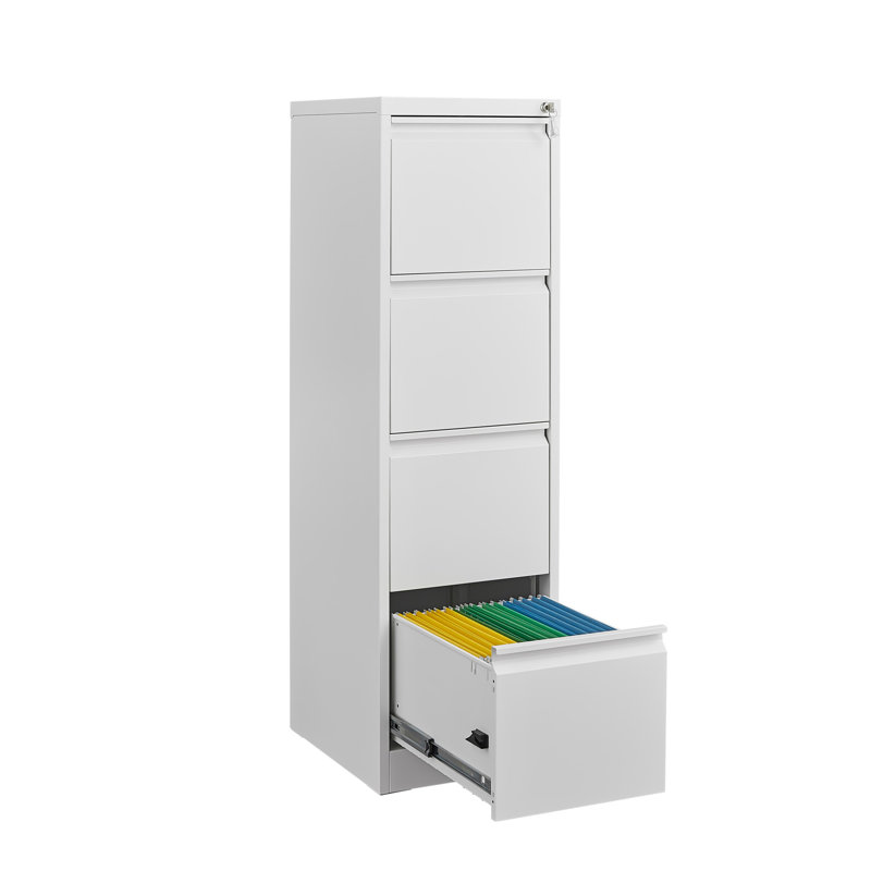 4 Drawer File Cabinet With Lock Metal Vertical File Storage Cabinet Office Home Steel Vertical File Cabinet For A4 Legal/Letter Size Narrow File Cabinet Locked,Assembly Required
