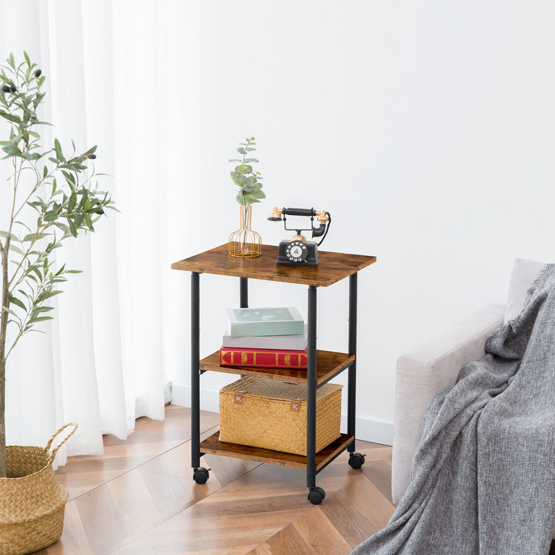 29.9'' H x 19.1'' W Printer Stand with Wheels, Brown