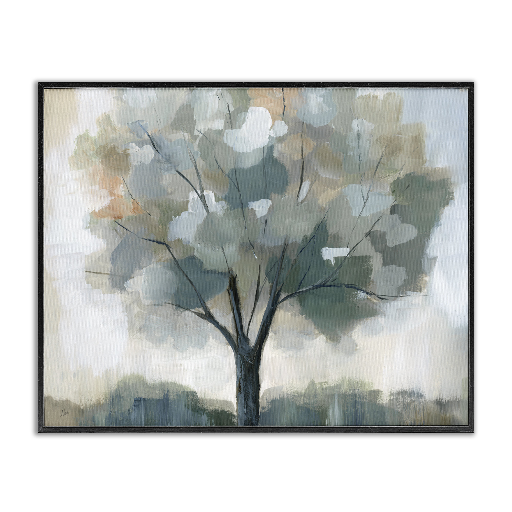 Ebern Designs Mottled Tree Impression Framed Giclee Art by Nan | Wayfair