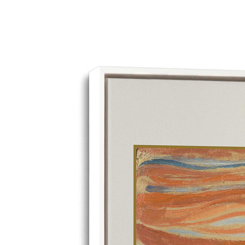 The Scream par Edvard Munch v3, H 12,75 po x l 8,75 po, Cadre flottant blanc opaque