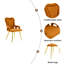 Ensemble de 2 chaises de salle à manger en velours avec pieds dorés, chaises d'appoint rembourrées avec accoudoirs pour la salle à manger, cuisine-381947124