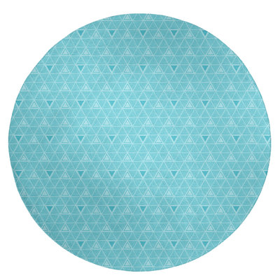 Tapis bleu sarcelle / bleu sarcelle foncé dessiné à la main