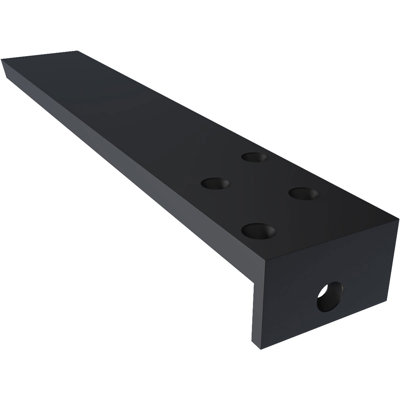 2 1/2"W x 14"D x 1 1/2"H Hidden Floating Steel Heavy Duty Bracket w/ Flange, Powder Coated Black