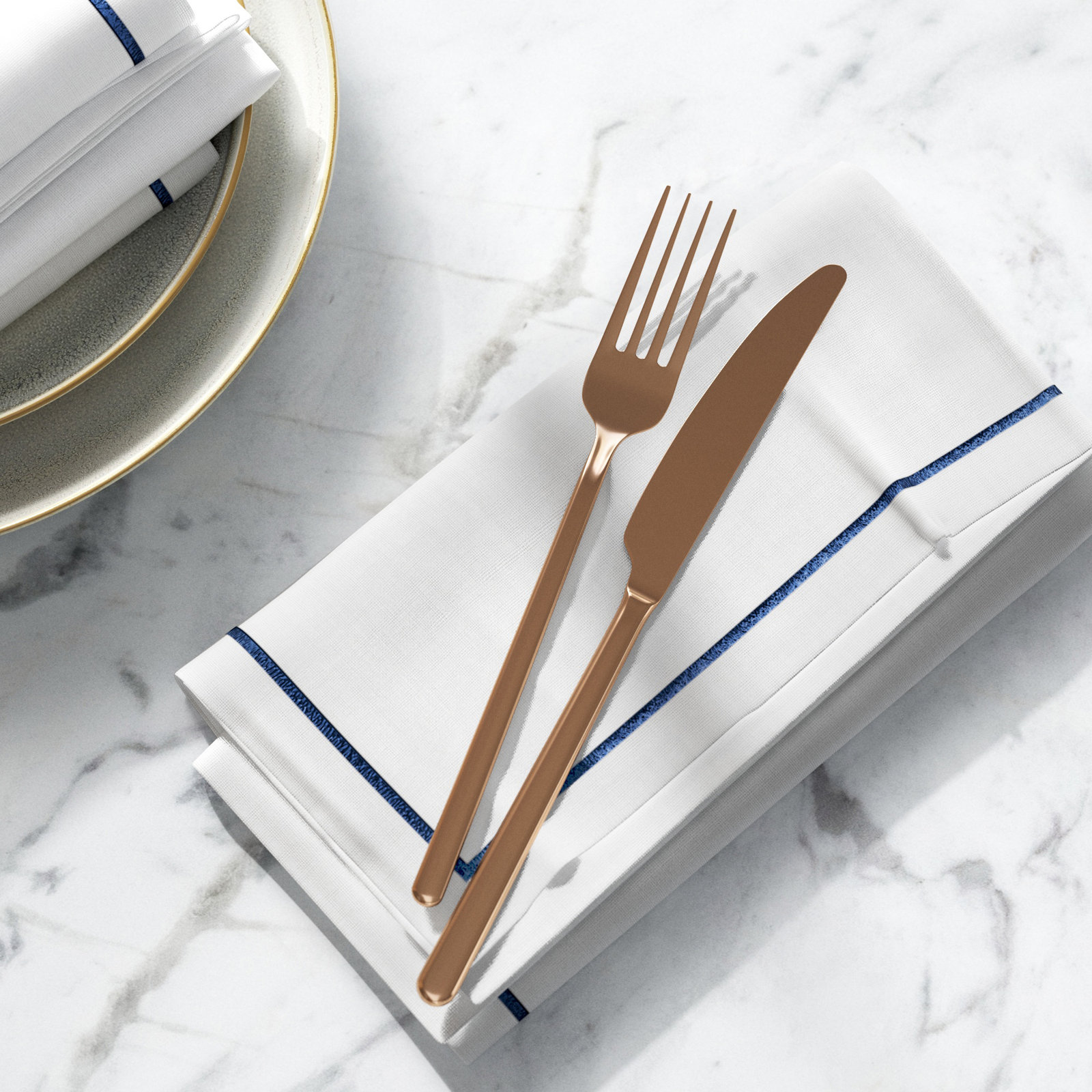 Odelle Reversible Napkin, Sapphire
