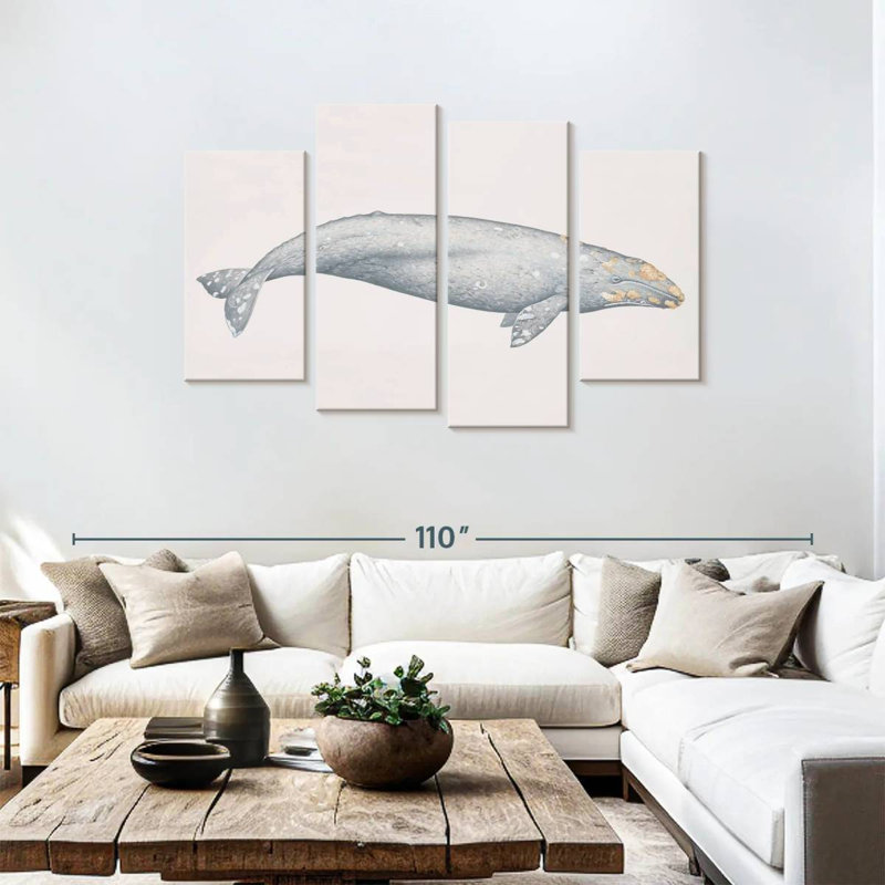 Baleine grise, H 48 po x l 75 po