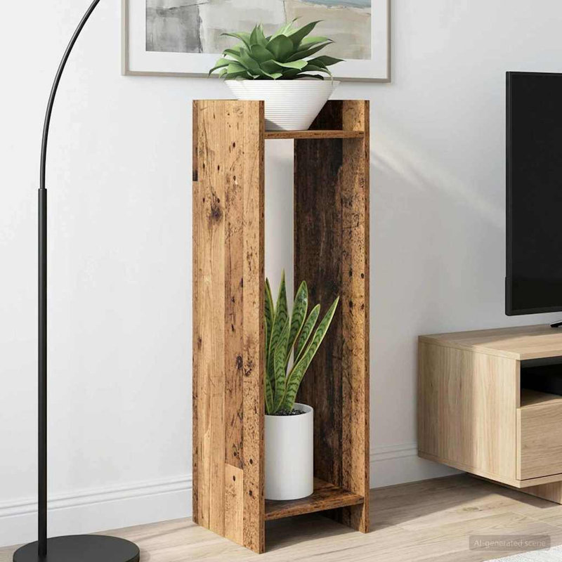 2 Tier Plant Stand Set of 2, 100cm H x 30cm W x 30cm D, Old Wood