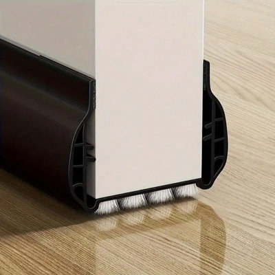 Bouchon anti-courants d'air pour le bas de la porte, scellant de qualité supérieure avec brosse, balai sous la porte pour les portes extérieures et intérieures, bloque les courants d'air froid et réduit le bruit (noir)