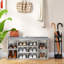 Banc de rangement pour chaussures avec coussin, étagère à chaussures avec tablette réglable à 3 niveaux pour l'entrée, salon-24754430-24754425