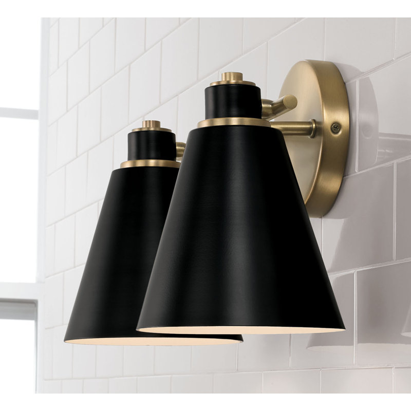 2 - Light Dimmable Vanity Light, Black