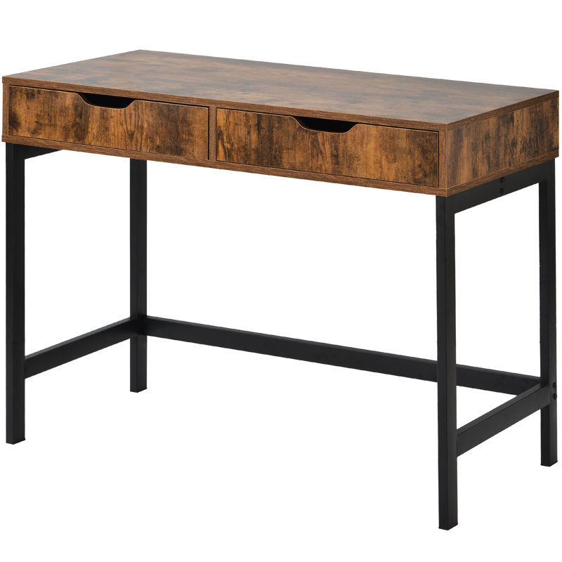 Bothwell Metal Base Writing Desk, Black, Brown