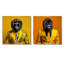 «Yellow Gorilla In suit I», ensemble d'art mural sur toile Gorilla-393139167-393139104