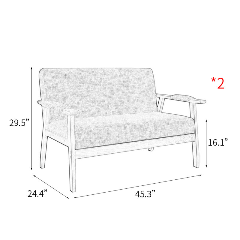 Causeuse Janyha, Mélange de coton brun
