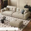 Canapé-coussin modulaire en similicuir couleur riz abricot-195574934