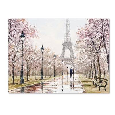 Wrapped Canvas Wall Art - The Macneil Studio 'Eiffel Tower Pastel' Wall Art for Living Room, Bedroom, or Office Décor - 24x32