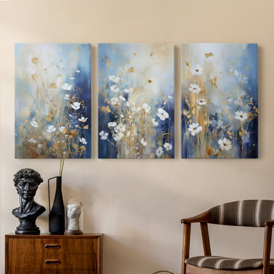 Floral Study Series XC - Ensemble de toiles tendues avec châssis Premium - Prêt à être accroché