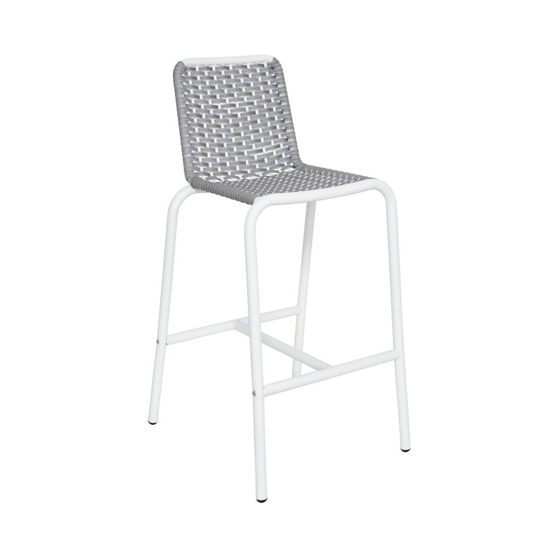 Tabouret de bar extérieur Captiva, Blanc, gris