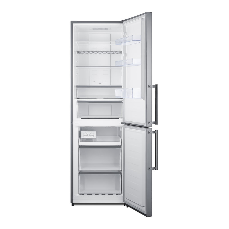 Summit Appliance 24" W Stainless Steel Door Bottom Freezer Refrigerator, Right