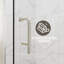 Porte de douche en verre pivotante sans cadre de 36-38 po x H 72 po avec verre certifié-129687862-87099481