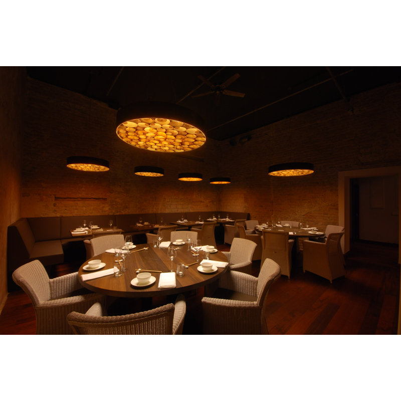 Spiro LED Chandelier, Black Outer, Pale Rose, 5.9" H x 29.5" W x 29.5" D