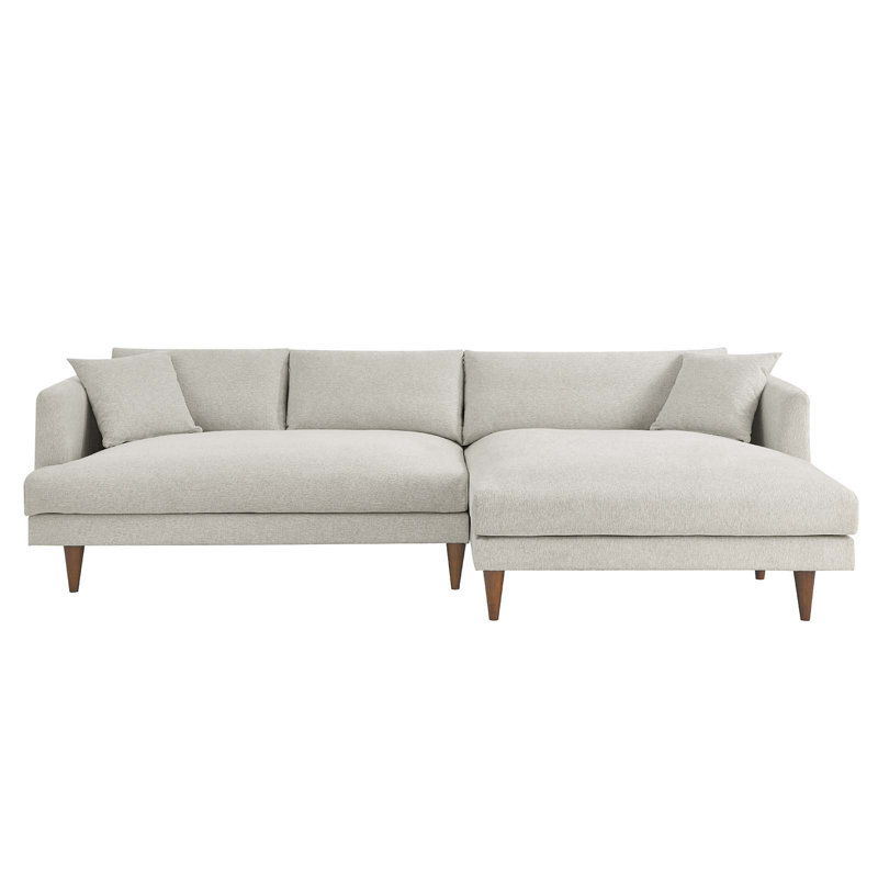 Modway Zoya 2 - Piece Upholstered Sectional, Right Hand Facing, Ivory 100% Polyester
