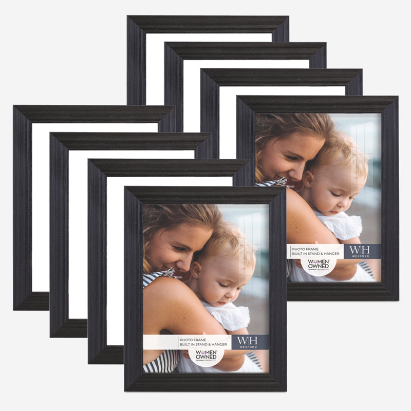 Black Wood Picture Frame - Set of 8, 6" x 8"