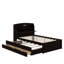 Lit plateforme double en bois avec lit gigogne, tête de lit et tiroirs-1678392640