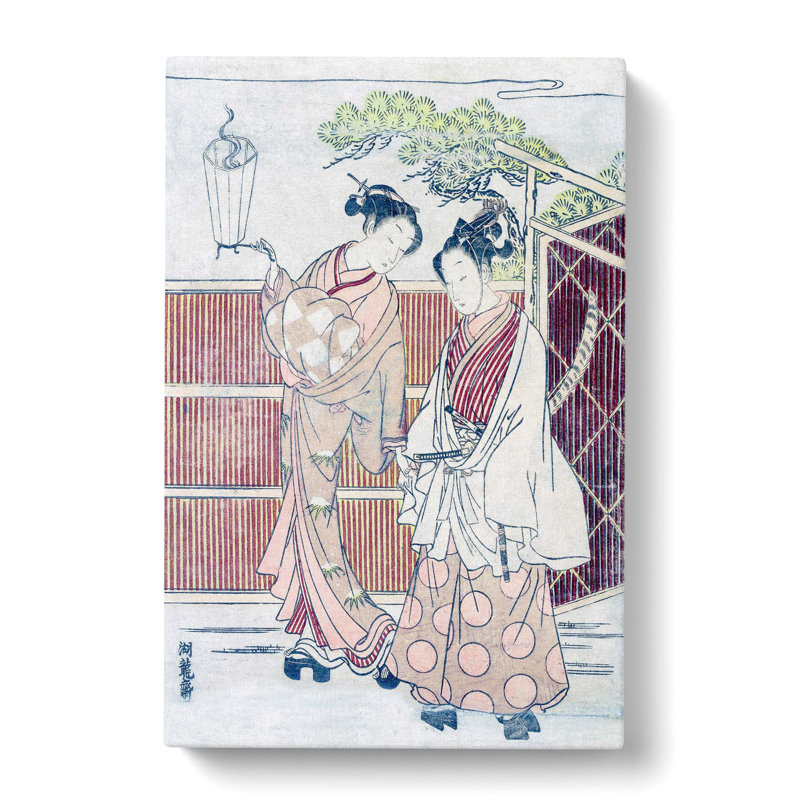 Reizei Carrying A Teshoku by Koryusai Isoda - Wrapped Canvas, 76cm H x 50cm W x 3cm D