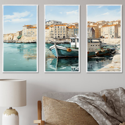 Vieux port dans le sud de l'Italie I - Italie, ensemble d'art sur toile