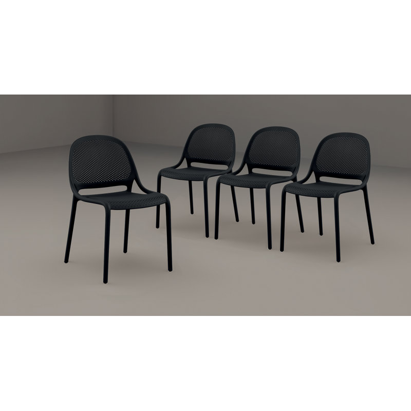 Chaise de salle à manger sans accoudoirs Jessup - noir (4 chaises / boîte), Noir