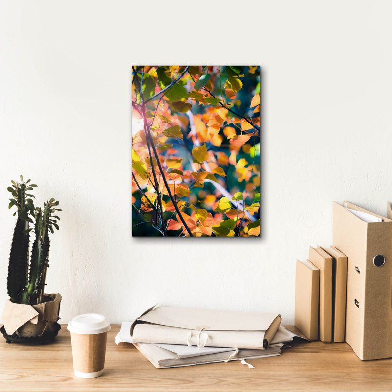  «Sunny Yellow Leaves» par Sonja Quintero, art mural sur toile, 12 po x 16 po, H 16 po x l 12 po