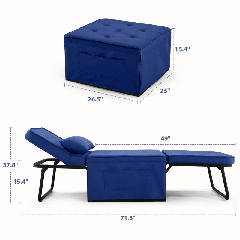 4 In 1 Multi-Function Sleeper Sofa, Blue