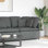 Modular Sofa Centre Module With Cushions Dark Gray 39.4"