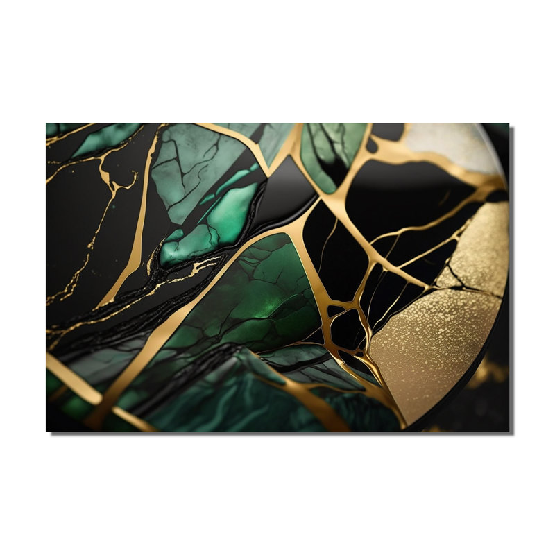 Abstract Geode Green III - Abstract Marble Wall Art