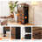 Modern Bedside Table With Charging Station, USB-C & USB Ports, AC Outlets, Open Shelf & Fabric Drawers For Bedroom-232261733