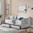 Twin Size Upholstery Extendable Daybed With Trundle Bed-1571028495
